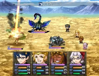 ディレクションパーティーのゲーム画面「各キャラクター独特のスキルが炸裂！」