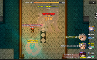 メービウスの迷宮 Version 2のゲーム画面「動きながら戦えるリアルバトル」