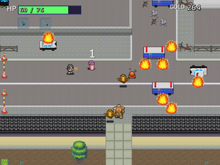 1969年のゼロデイのゲーム画面「敵と戦闘している風景」