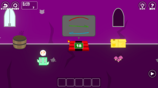 天使のふたごとなぞ?あそび!【脱出ゲーム】(体験版)のゲーム画面「爆弾だー!」