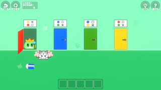 天使のふたごとなぞ?あそび!【脱出ゲーム】(体験版)のゲーム画面「ドアドア」
