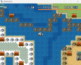 最乗塔登狼のゲーム画面「ウシさんに乗って進む階も・・・」