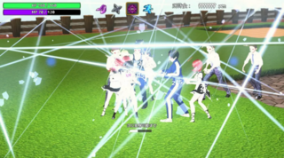 魔法少女ミーナ　～Battle of the Twin Demons～（体験版）のゲーム画面「派手な演出での戦い」