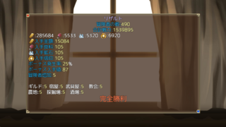 この街には勇者が居ないんですが！？～魔王が来るまであと５年～のゲーム画面「最後にはリザルトも表示されます」