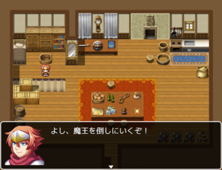身支度を整えるゲームのゲーム画面「勇者の部屋」