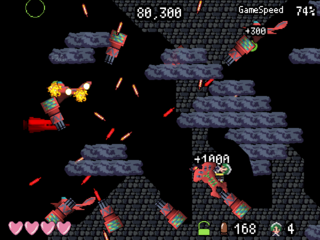 宇宙から来たメイド vs 鋼鉄の帝国のゲーム画面「奪った武器で戦え！」