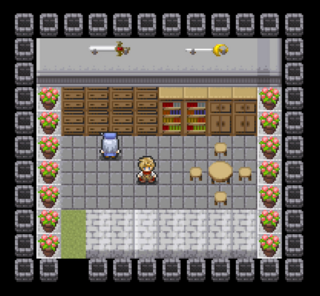 SUMMERのゲーム画面「武器屋の中」