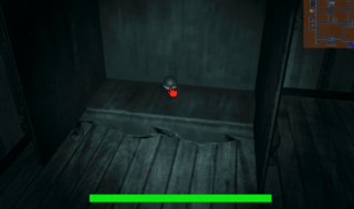 呪われた廃ホテルからの脱出のゲーム画面「逃避パートでは白黒たまを探します。」