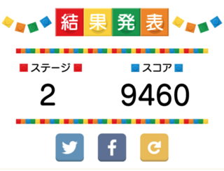 さめがめのゲーム画面「結果画面」