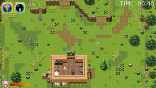 どたばた防衛中!(体験版)のゲーム画面「岩や爆弾を駆使して守り抜こう。」