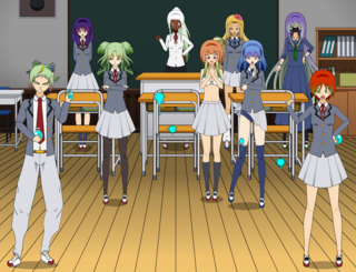 【Ｒ１５】スライムボンバーのゲーム画面「総勢24人のキャラが学園内で待ち受ける」