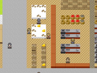 短いグルメ系のゲームのゲーム画面「町にあるパン屋。」