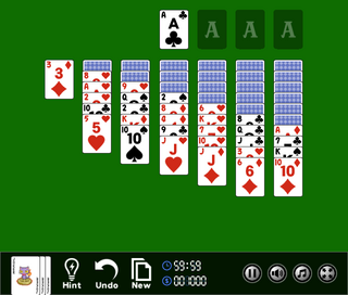 ユーコン ソリティアのゲーム画面「プレイ画面」
