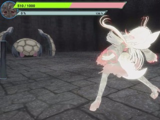 白尾モコと魔石の迷宮のゲーム画面「厄介な状態異常をしてくるエネミーに注意」