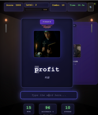 Dungeon of Business Wordsのゲーム画面「プレイ画面2」