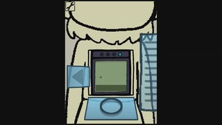 アンドロイドフユのゲーム画面「マニュアルを片手に、修理作業」