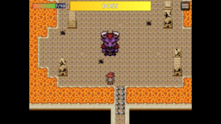 ハディドラの遺跡のゲーム画面「強敵もいるぞ！」