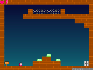 柴犬の騎士のゲームのゲーム画面「敵を全滅させると出口が開きます」