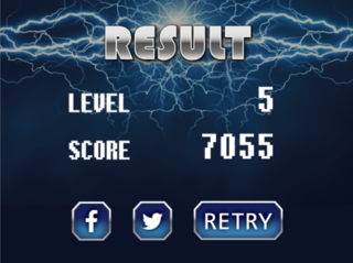 ブロックストームのゲーム画面「結果画面」