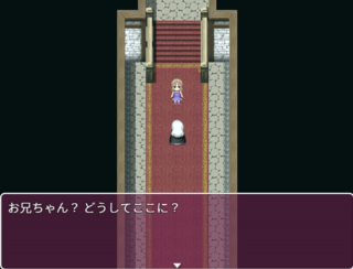 カエリスとリルのゲーム画面「会話を通してストーリーを進めていく」