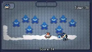 Starfish ROOMのゲーム画面「ヒトデ型のアリーナでエイリアンと戦います。」