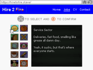 Gotta Get a Jobのゲーム画面「ゲーム選択メニュー」