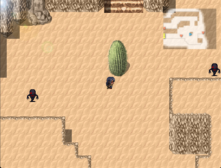 ダリアの剣のゲーム画面「マップ画面。乾いた大地は心すさませる。」