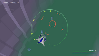 Mega Maarのゲーム画面「上下方向からも敵が」