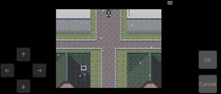 戦の神子のゲーム画面「Ver1.06でスマホプレイ時の仮想パッドが付きました」