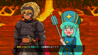 僧侶ちゃんは縛られたい！のゲーム画面「ギリギリの戦闘を耐え抜こう！」