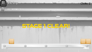 Gravity Shatterのゲーム画面「ステージクリア!」