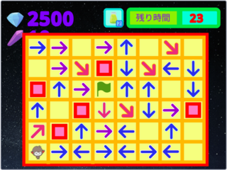 ギミック迷路　新のゲーム画面「難易度が高いステージ」