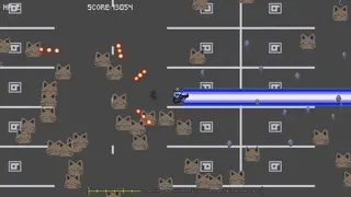 襲来！ネコスライムのゲーム画面「恐ろしいネコスライムたち」