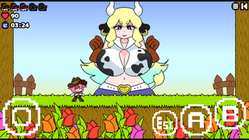 ウシ娘とのバトル