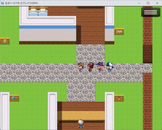 生成ツールで作ったアレックスのRPGのゲーム画面「街マップ画像」