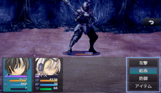 Noah Rizaのゲーム画面「戦闘画面「絵画魔法を駆使し勝利をつかめ」」