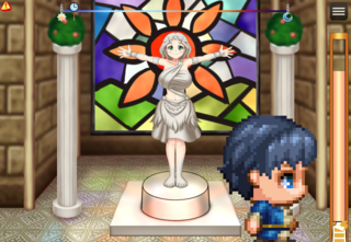 両腕を広げて女神ちゃん_試作版のゲーム画面「ゲーム画面」