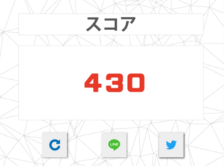 三角パズルのゲーム画面「結果画面」