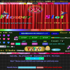 柴犬と花のスロットのイメージ