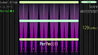 CoLane(Test ver.)のゲーム画面「全部のキーが一つのレーンになることもある」