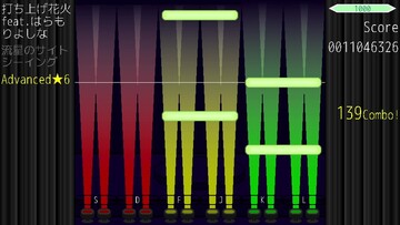 偏って降ってくるノーツ