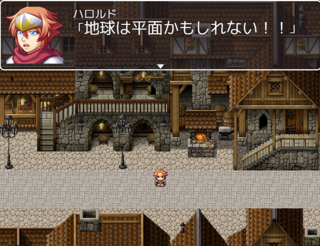 地球が平面だと信じ込んだハロルドのゲーム画面「地球平面説」