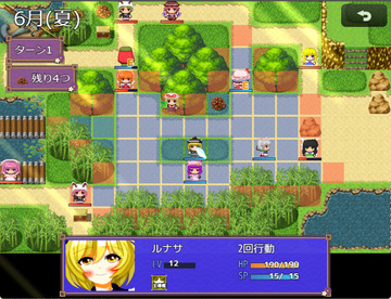 戦闘はマップ上で行われます。じっくり考えましょう。