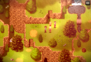 カードマスター二千六百年狂四郎のゲーム画面「フィールド探索風景。」