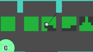 テトラのワイヤーハッキングのゲーム画面「ワイヤーアクション」