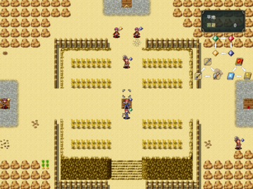 感情属性が用いられた戦闘マップ画面