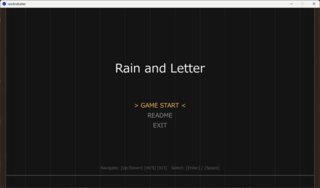 Rain and Letterのゲーム画面「タイトル画面」