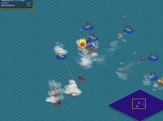 千営渾のゲーム画面「大迫力の艦隊戦。」