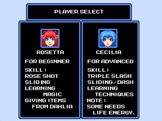 Rock'n ROSE1stのゲーム画面「主人公は2人の中から選択することが可能」