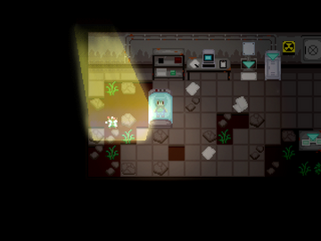 地下シェルターで目覚める主人公。